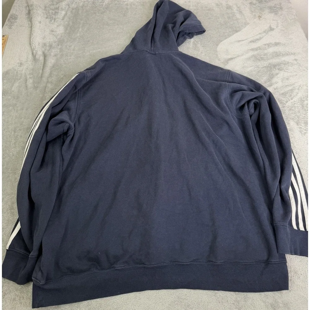 Vintage Y2K Adidas Full Zip Hoodie Men's Size 2XL Blue 3 Stripe